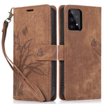 Til Samsung Galaxy A73 5G Etui Pung Læder Cover Orkide Sommerfugl Mønster