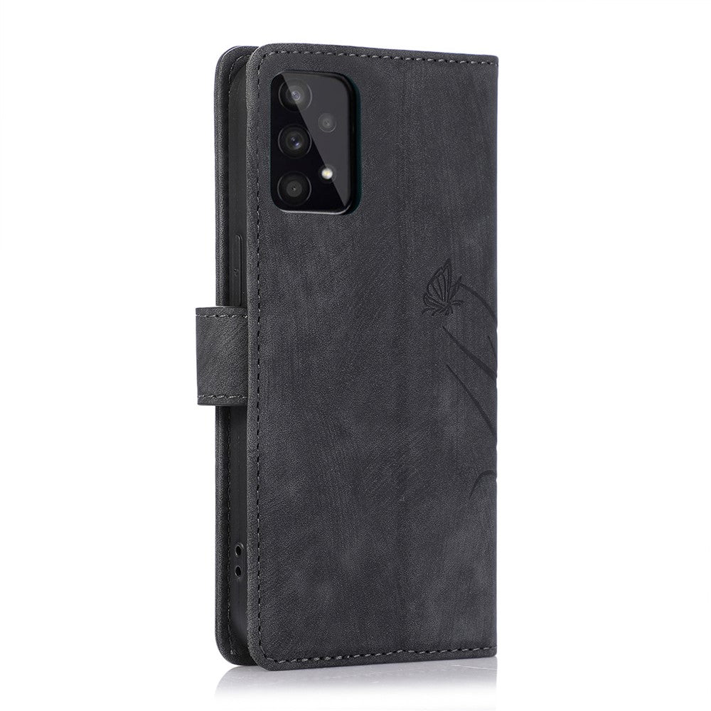 Leather Cover for Samsung Galaxy A33 5G Wallet Stand Case Orchid Butterfly Pattern