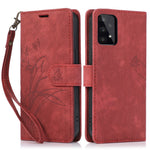 Leather Cover for Samsung Galaxy A33 5G Wallet Stand Case Orchid Butterfly Pattern