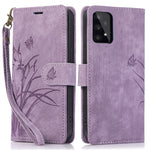 Leather Cover for Samsung Galaxy A33 5G Wallet Stand Case Orchid Butterfly Pattern