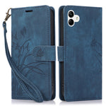 For Samsung Galaxy A04e 4G / F04 4G / M04 4G Leather Wallet Case Orchid Butterfly Pattern