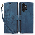Til Samsung Galaxy A13 4G / 5G Orchid Butterfly Læderpung Etui med Rem