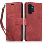 Til Samsung Galaxy A13 4G / 5G Orchid Butterfly Læderpung Etui med Rem