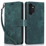 Til Samsung Galaxy A13 4G / 5G Orchid Butterfly Læderpung Etui med Rem
