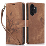 Til Samsung Galaxy A13 4G / 5G Orchid Butterfly Læderpung Etui med Rem