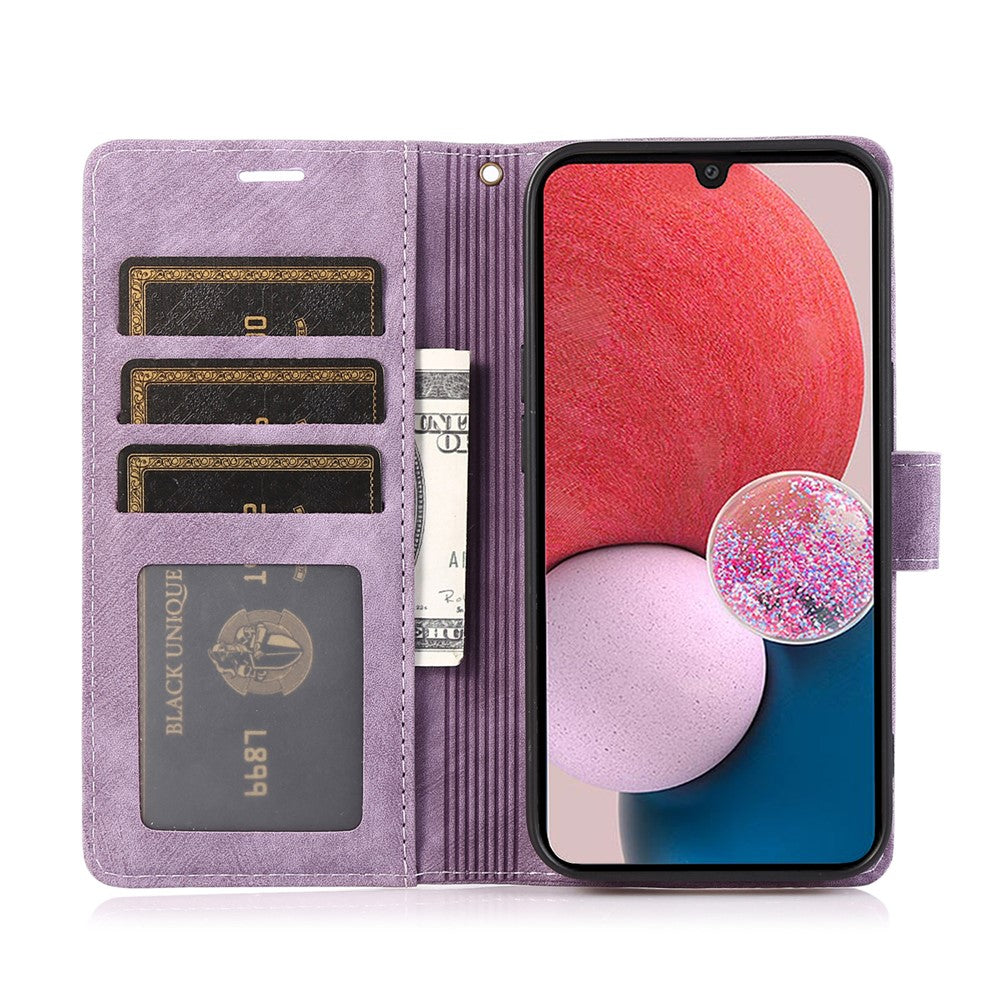 Til Samsung Galaxy A24 4G (162,1 x 77,6 x 8,3 mm) Lædercover Stativ Pung Etui med Rem