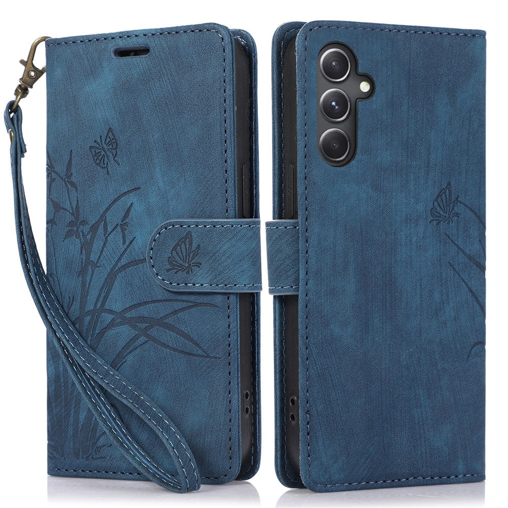 Til Samsung Galaxy A24 4G (162,1 x 77,6 x 8,3 mm) Lædercover Stativ Pung Etui med Rem
