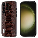 ABEEL Til Samsung Galaxy S24 Ultra Etui med Krokodillemønster Ægte Koskind Slankt Bagcover