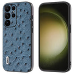 ABEEL For Samsung Galaxy S24 Ultra Case Genuine Cow Leather Ostrich Texture Back Shell Cover