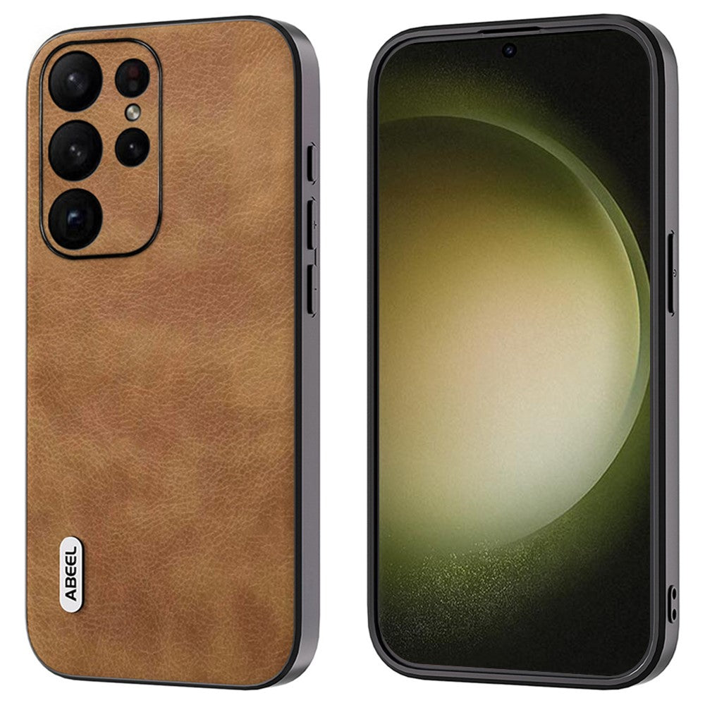 ABEEL Til Samsung Galaxy S24 Ultra Retro Lædercover Litchi Tekstur Bagside