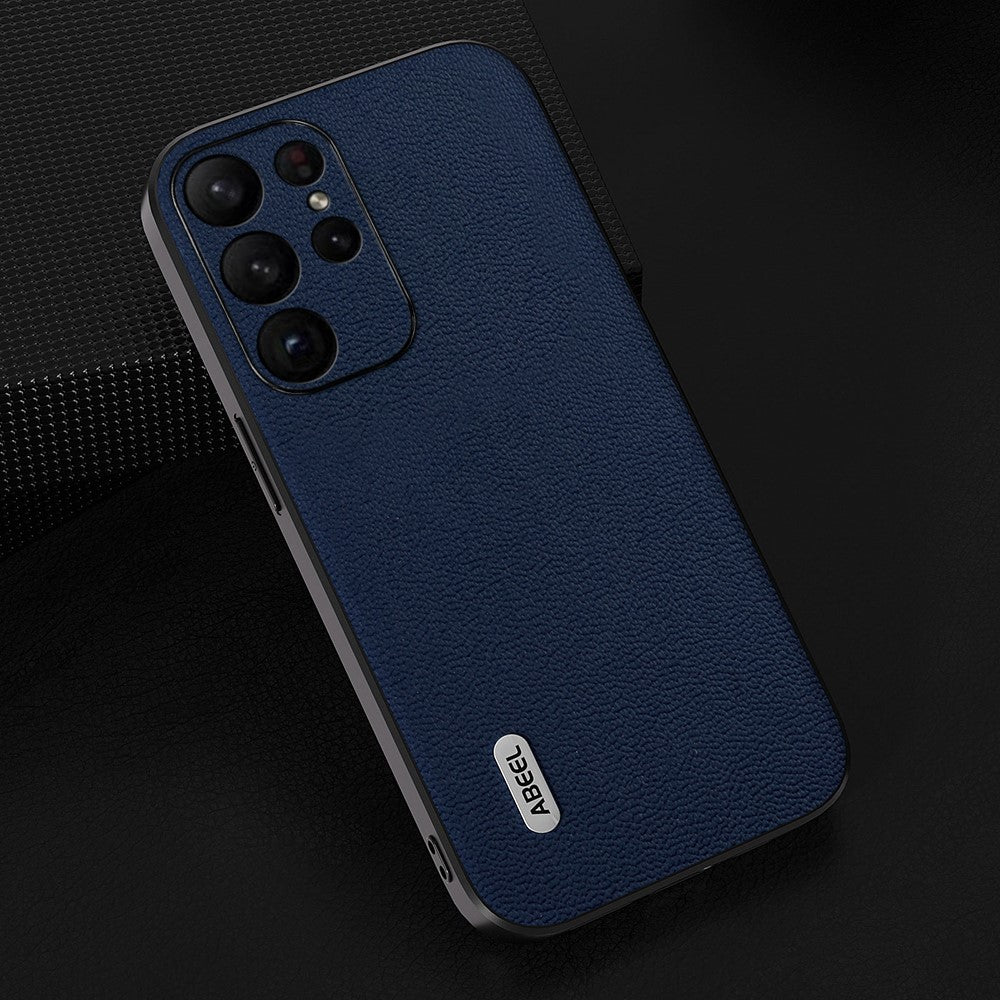 ABEEL Til Samsung Galaxy S24 Ultra Cover Ægte Koskind Litchi Tekstur Bagcover