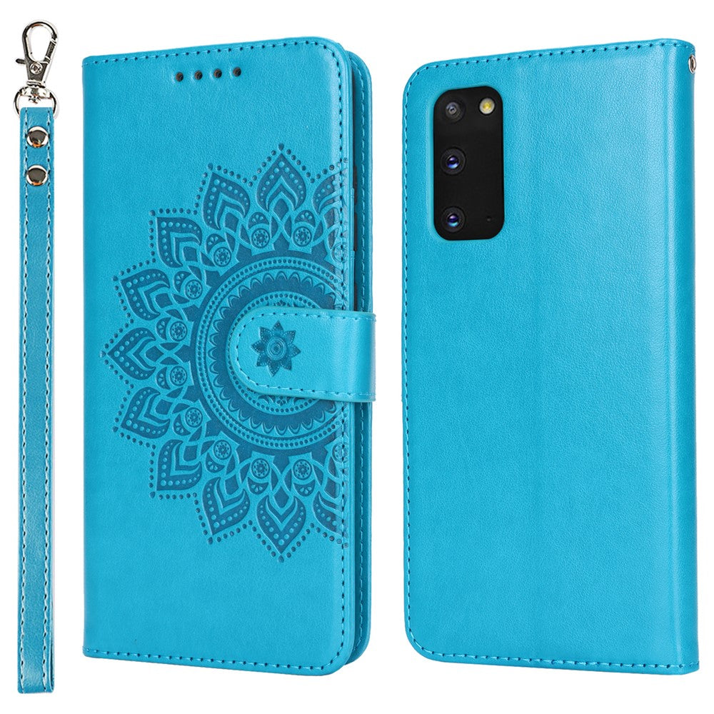 For Samsung Galaxy S20 4G / 5G Cell Phone Case R61 Texture Imprinted Leather Wallet Anti-scratch Cover