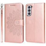 For Samsung Galaxy S21 5G / 4G Cover R61 Texture Leather Stand Shockproof Imprinted Cell Phone Case