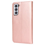 For Samsung Galaxy S21 5G / 4G Cover R61 Texture Leather Stand Shockproof Imprinted Cell Phone Case