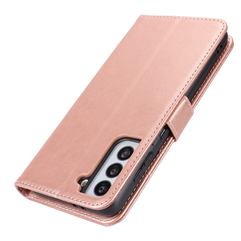 For Samsung Galaxy S21 5G / 4G Cover R61 Texture Leather Stand Shockproof Imprinted Cell Phone Case
