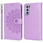 For Samsung Galaxy S21 5G / 4G Cover R61 Texture Leather Stand Shockproof Imprinted Cell Phone Case