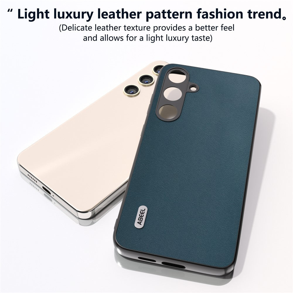ABEEL Til Samsung Galaxy S24+ Nappa Mønster Cover Ægte Koskind Stødsikkert Etui