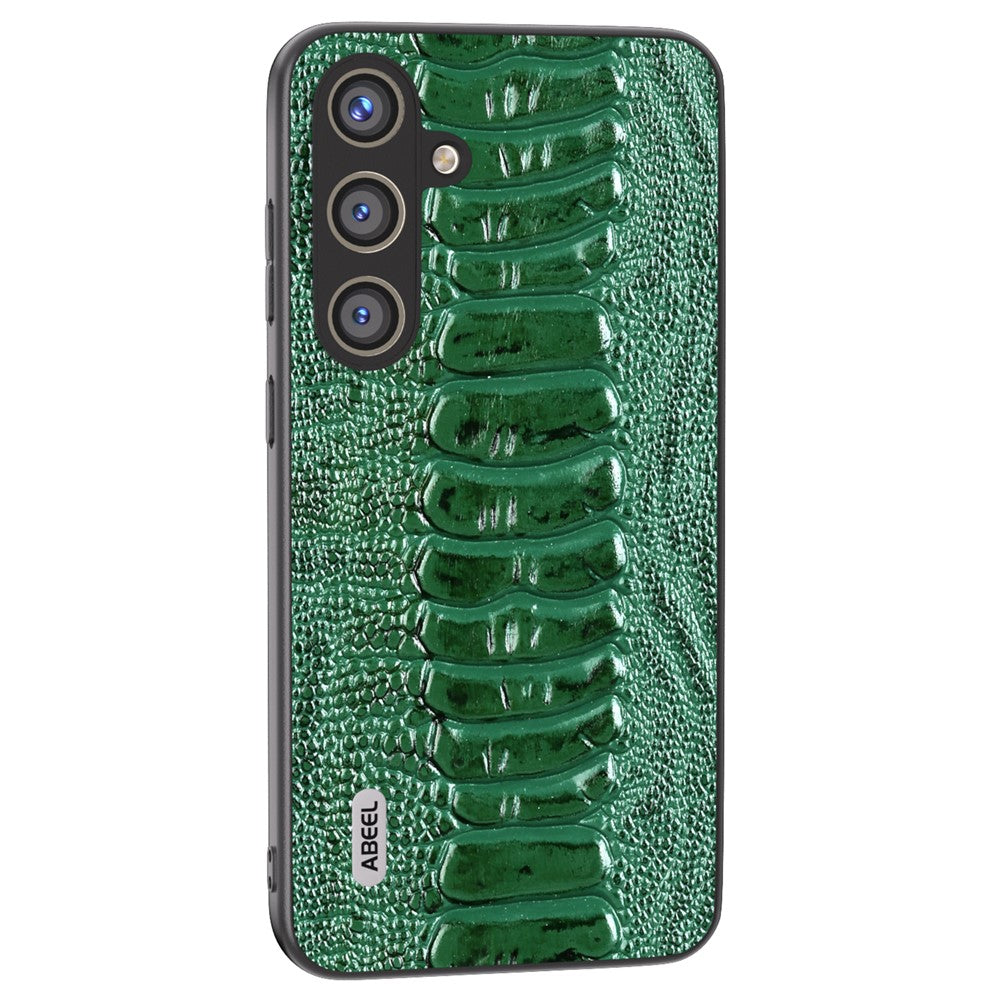ABEEL Til Samsung Galaxy S24 Telefoncover Ægte Koskind Krokodille Tekstur Cover