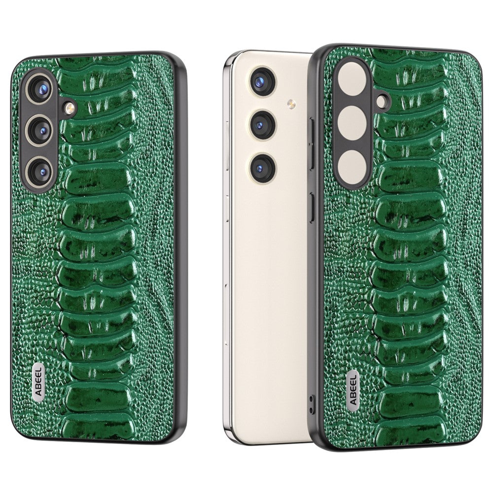 ABEEL Til Samsung Galaxy S24 Telefoncover Ægte Koskind Krokodille Tekstur Cover