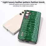 ABEEL Til Samsung Galaxy S24 Telefoncover Ægte Koskind Krokodille Tekstur Cover