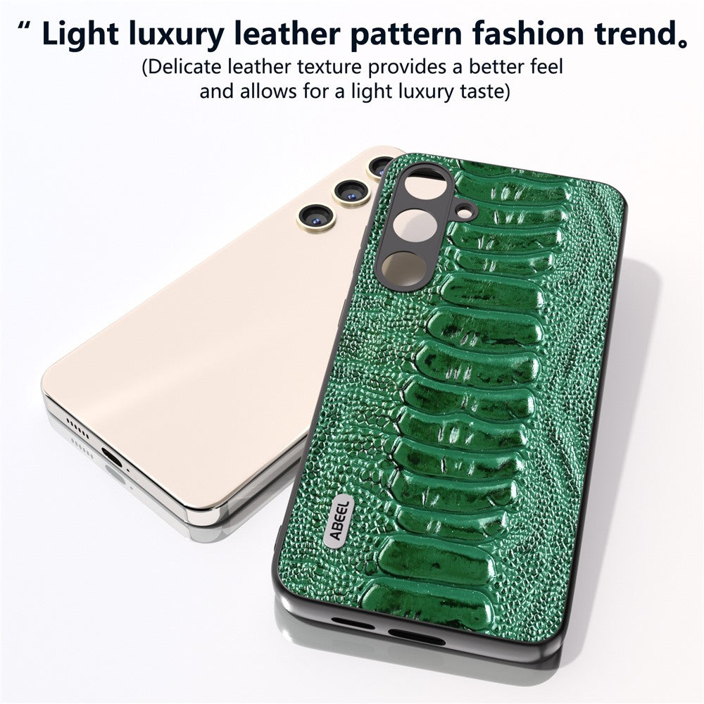 ABEEL Til Samsung Galaxy S24 Telefoncover Ægte Koskind Krokodille Tekstur Cover