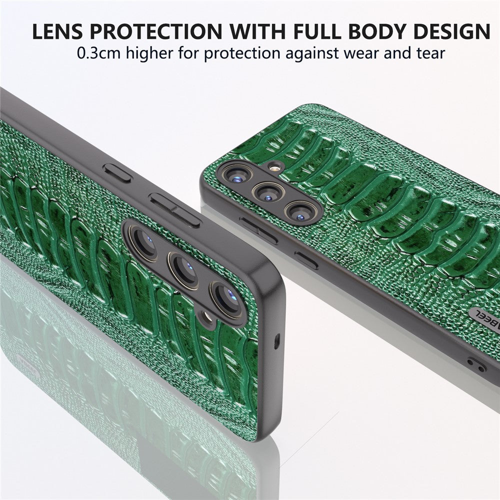 ABEEL Til Samsung Galaxy S24 Telefoncover Ægte Koskind Krokodille Tekstur Cover