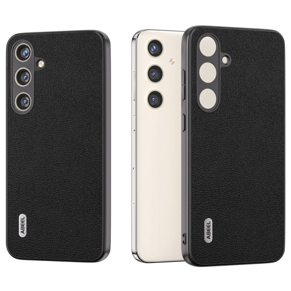 ABEEL For Samsung Galaxy S24+ Slim Shockproof Case Genuine Cow Leather Phone Cover