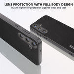 ABEEL For Samsung Galaxy S24+ Slim Shockproof Case Genuine Cow Leather Phone Cover