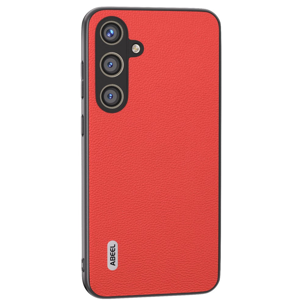 ABEEL For Samsung Galaxy S24+ Slim Shockproof Case Genuine Cow Leather Phone Cover