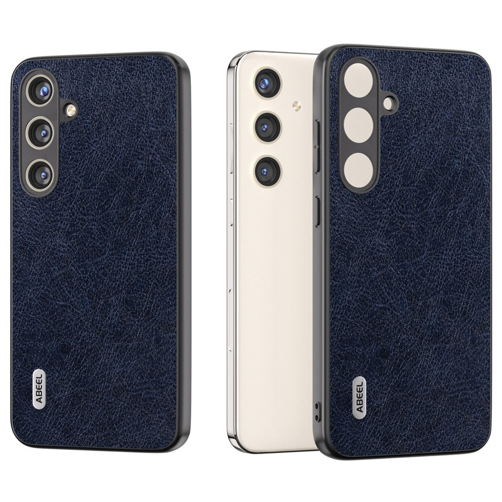 ABEEL For Samsung Galaxy S24+ Litchi-tekstur etui Læderbelagt PC+TPU telefoncover