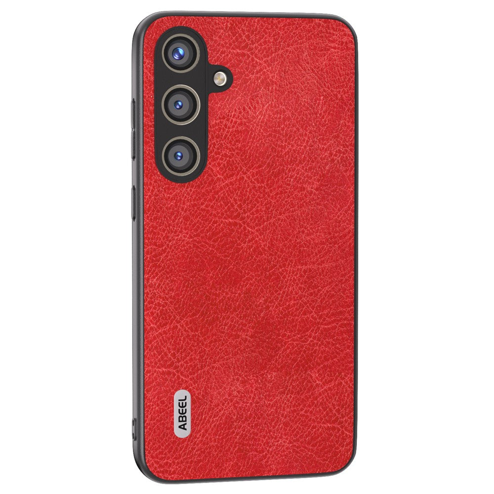 ABEEL For Samsung Galaxy S24+ Litchi-tekstur etui Læderbelagt PC+TPU telefoncover