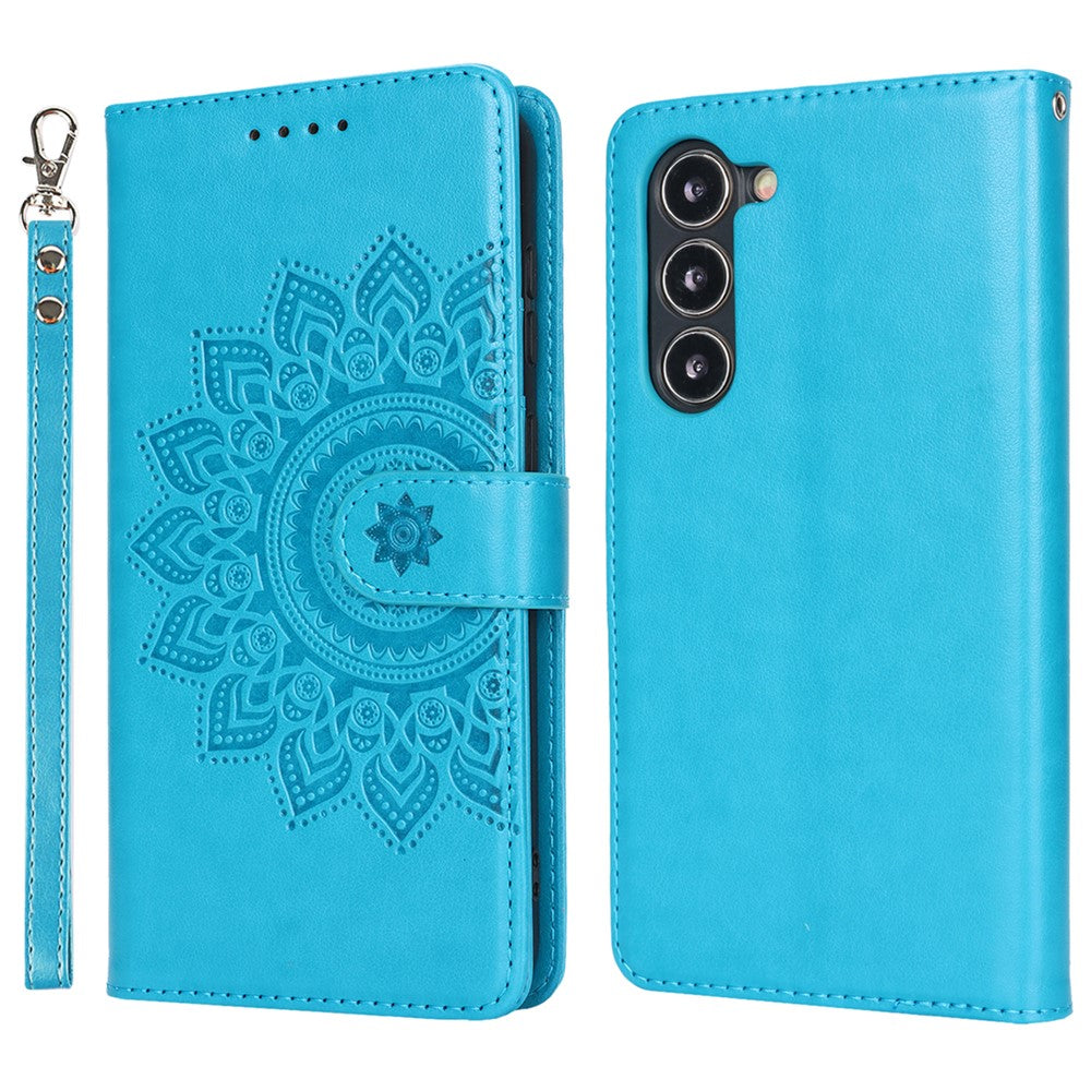 For Samsung Galaxy S23+ Case R61 Texture Flower Imprinted PU Leather Phone Cover with Wallet Stand