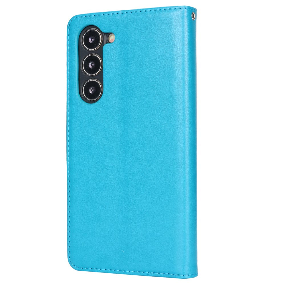 For Samsung Galaxy S23+ Case R61 Texture Flower Imprinted PU Leather Phone Cover with Wallet Stand