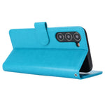For Samsung Galaxy S23+ Case R61 Texture Flower Imprinted PU Leather Phone Cover with Wallet Stand