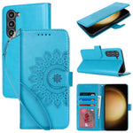 For Samsung Galaxy S23+ Case R61 Texture Flower Imprinted PU Leather Phone Cover with Wallet Stand
