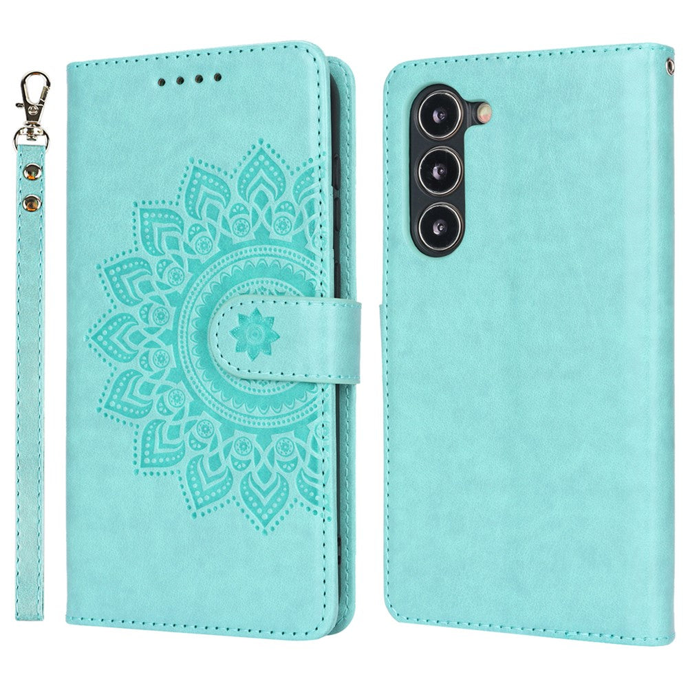 For Samsung Galaxy S23+ Case R61 Texture Flower Imprinted PU Leather Phone Cover with Wallet Stand