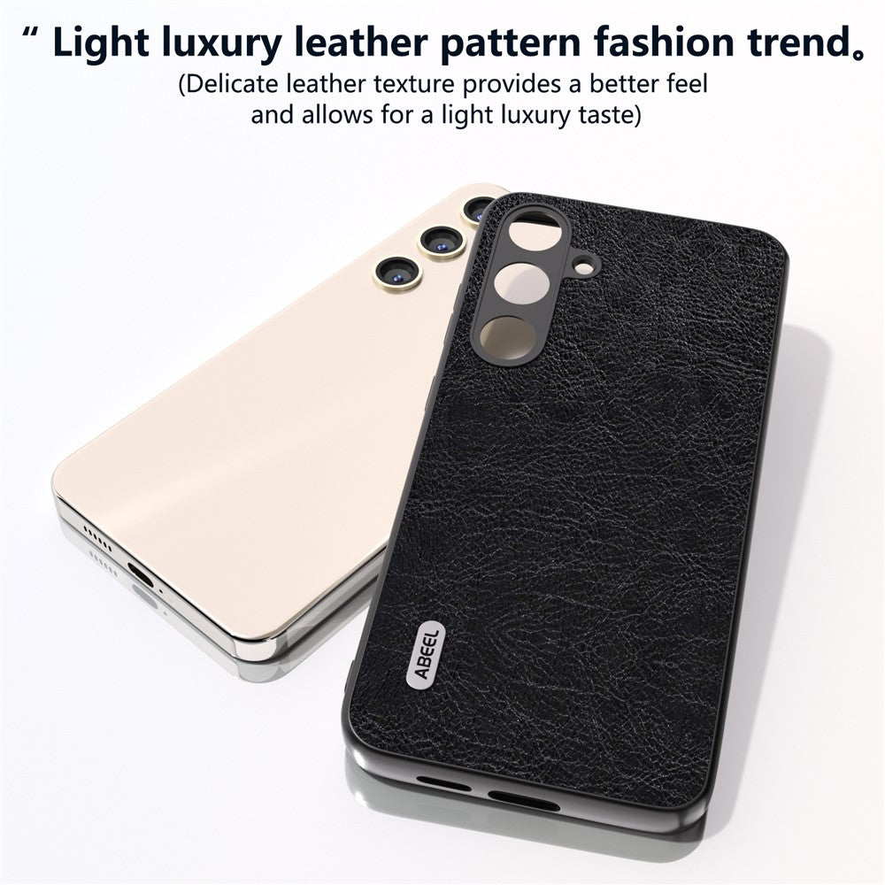 ABEEL For Samsung Galaxy S24 Retro Litchi Texture Cover PU Leather Camera Protection Phone Case
