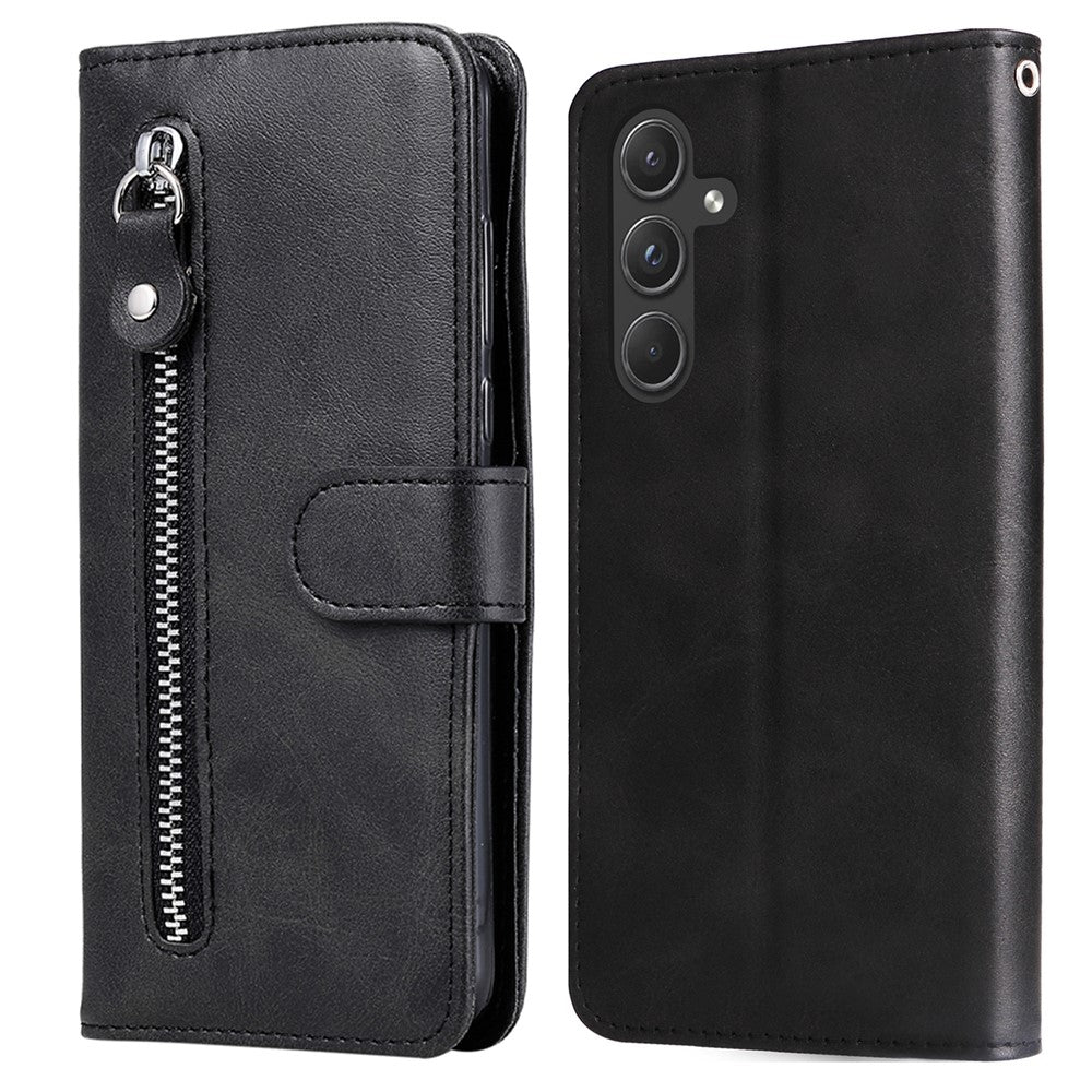 Til Samsung Galaxy A55 5G Etui Pung Stand Kalvetekstur Telefonbeskytter med Magnetisk Klap