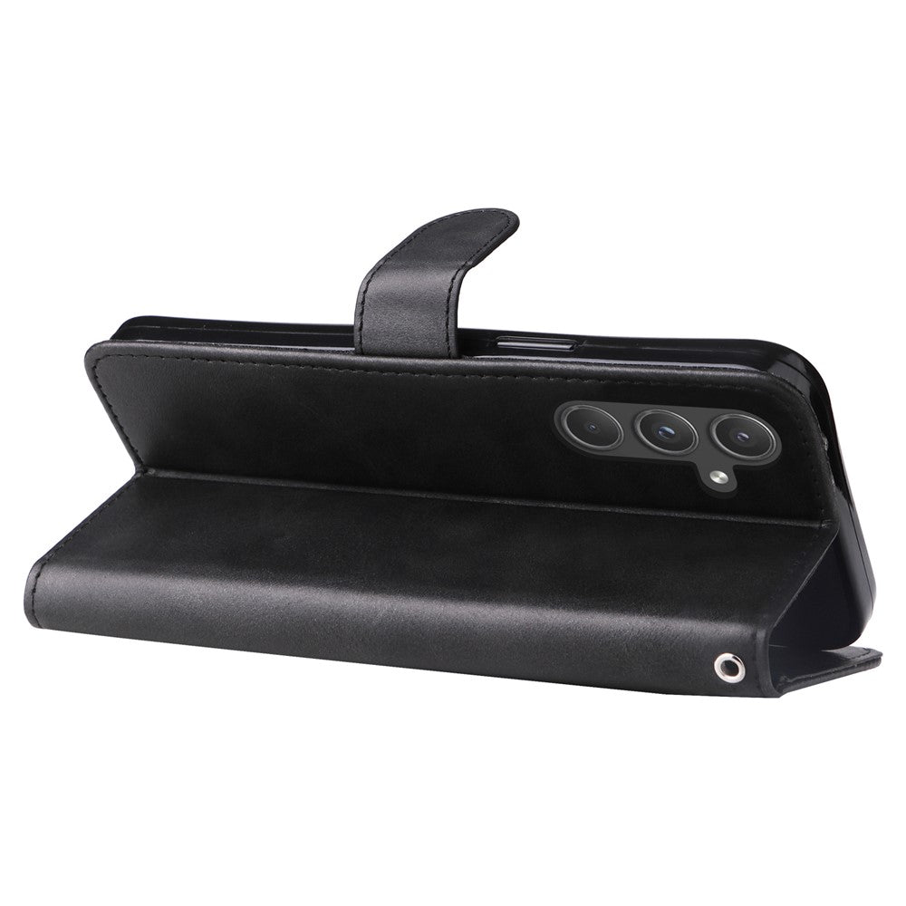Til Samsung Galaxy A55 5G Etui Pung Stand Kalvetekstur Telefonbeskytter med Magnetisk Klap