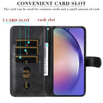 Til Samsung Galaxy A55 5G Etui Pung Stand Kalvetekstur Telefonbeskytter med Magnetisk Klap