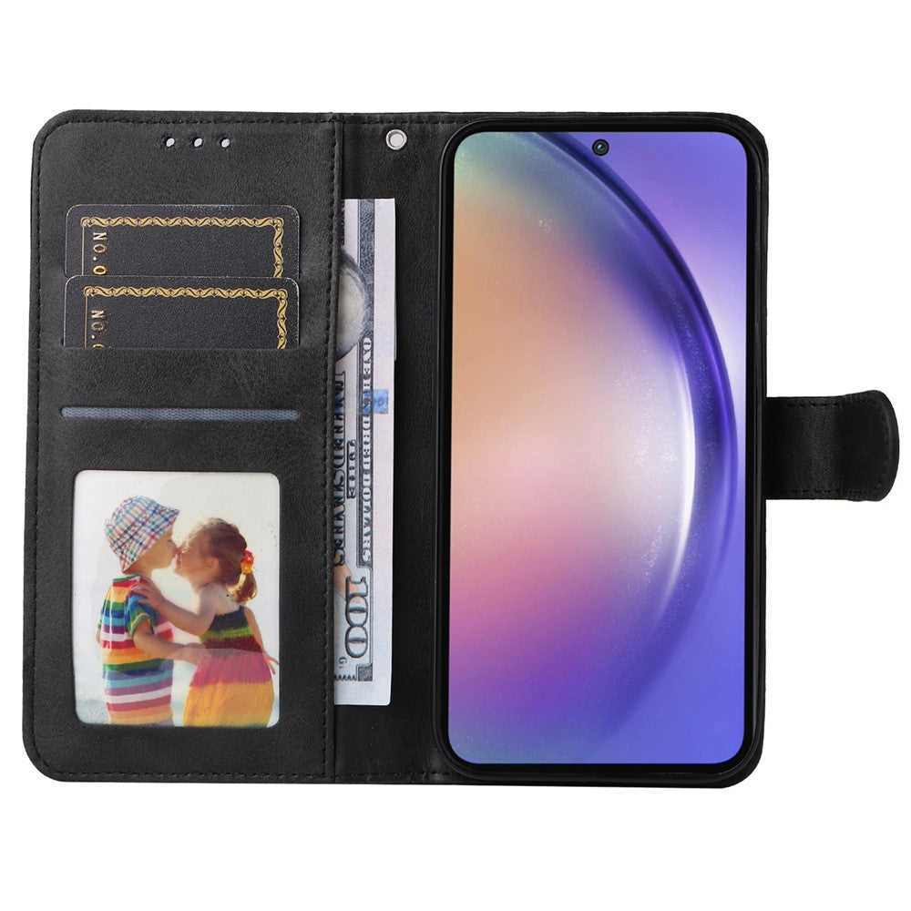 For Samsung Galaxy A55 5G Case Classic Calf Texture Leather Phone Guard Cover with Card Slots