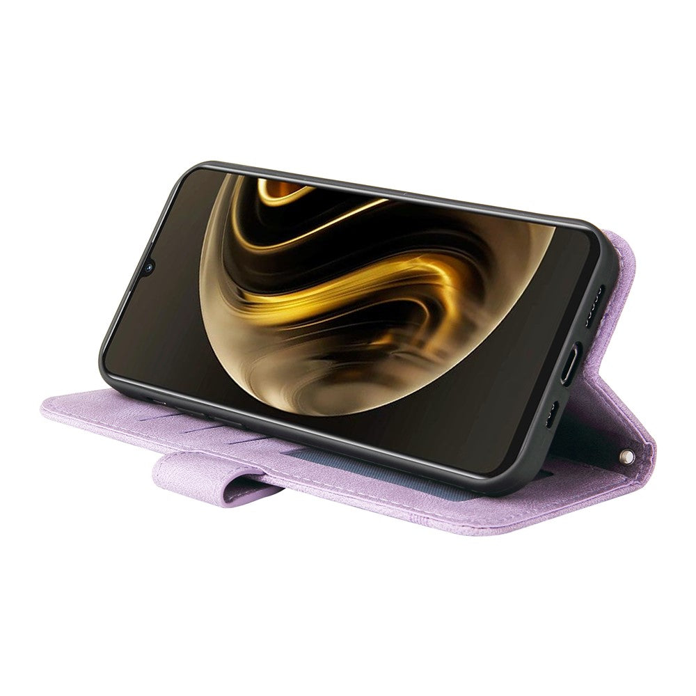 For Huawei Enjoy 70 4G / nova Y72 4G Leather Wallet Cases Skin Touch Phone Cover Stand with Strap
