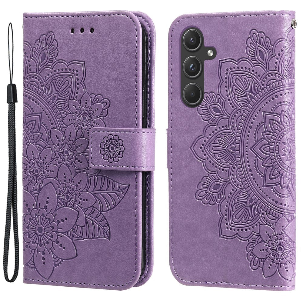 For Samsung Galaxy A55 5G Case Floral Pattern PU Leather Wallet Stand Phone Cover