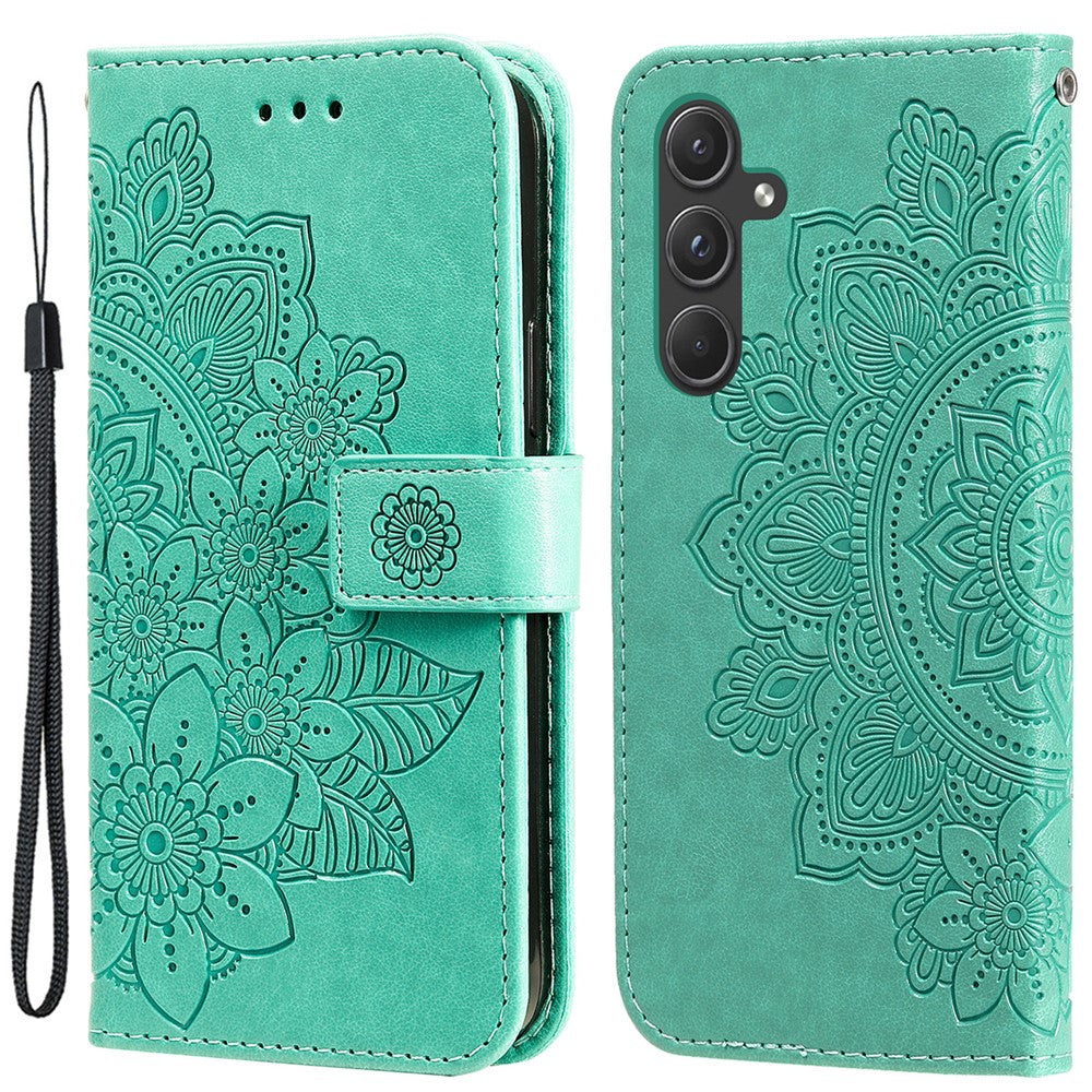 For Samsung Galaxy A55 5G Case Floral Pattern PU Leather Wallet Stand Phone Cover
