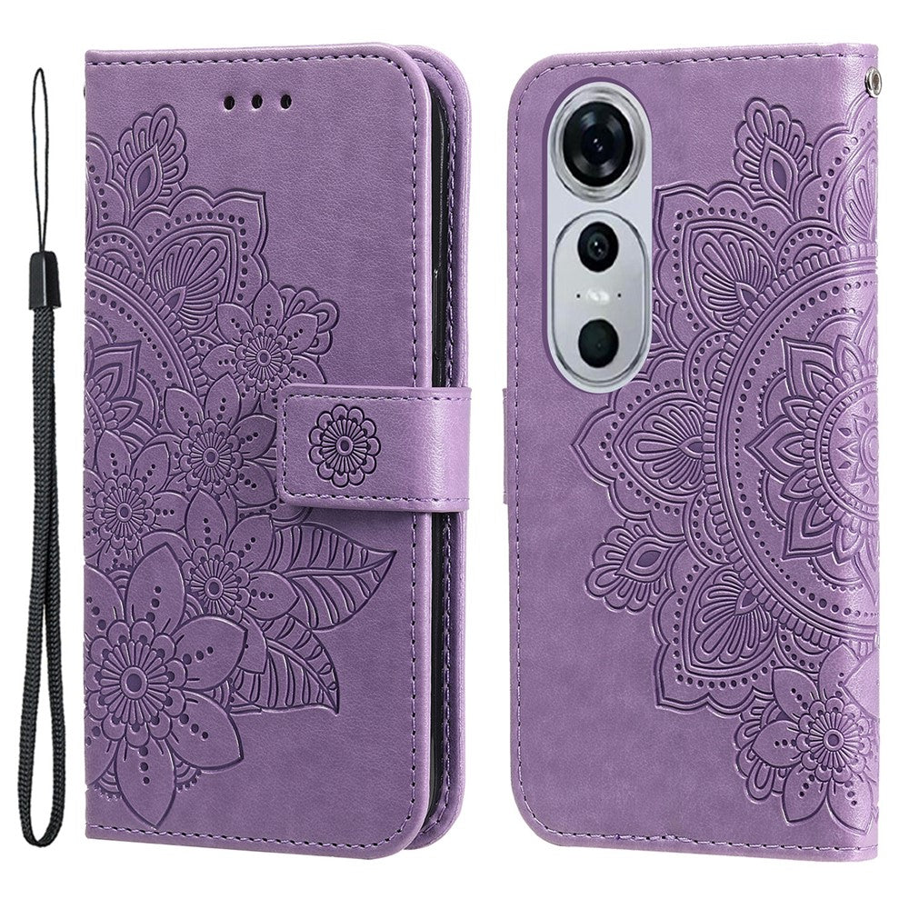 Huawei Nova 12 Pro 5G / Nova 12 Ultra 5G-skal med blommönster, PU-läder, plånboksfodral, stativ
