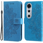 Huawei Nova 12 Pro 5G / Nova 12 Ultra 5G-skal med blommönster, PU-läder, plånboksfodral, stativ
