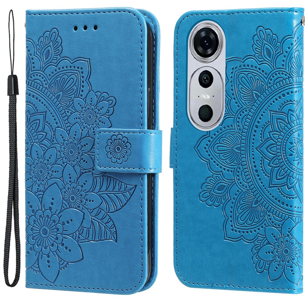 Huawei Nova 12 Pro 5G / Nova 12 Ultra 5G-skal med blommönster, PU-läder, plånboksfodral, stativ