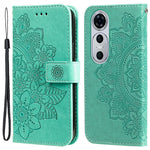 Huawei Nova 12 Pro 5G / Nova 12 Ultra 5G-skal med blommönster, PU-läder, plånboksfodral, stativ