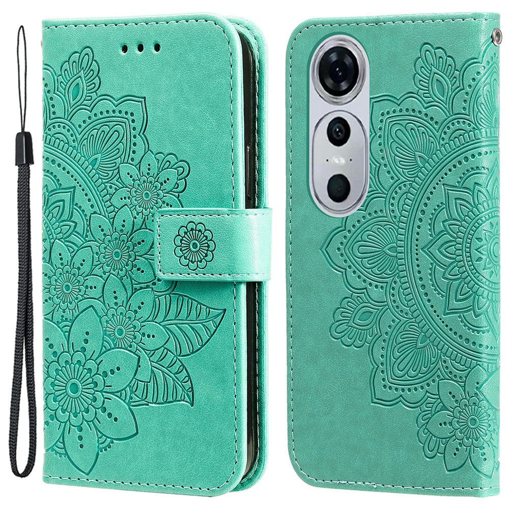 Huawei Nova 12 Pro 5G / Nova 12 Ultra 5G-skal med blommönster, PU-läder, plånboksfodral, stativ