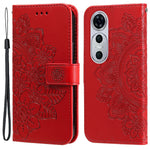 Huawei Nova 12 Pro 5G / Nova 12 Ultra 5G-skal med blommönster, PU-läder, plånboksfodral, stativ